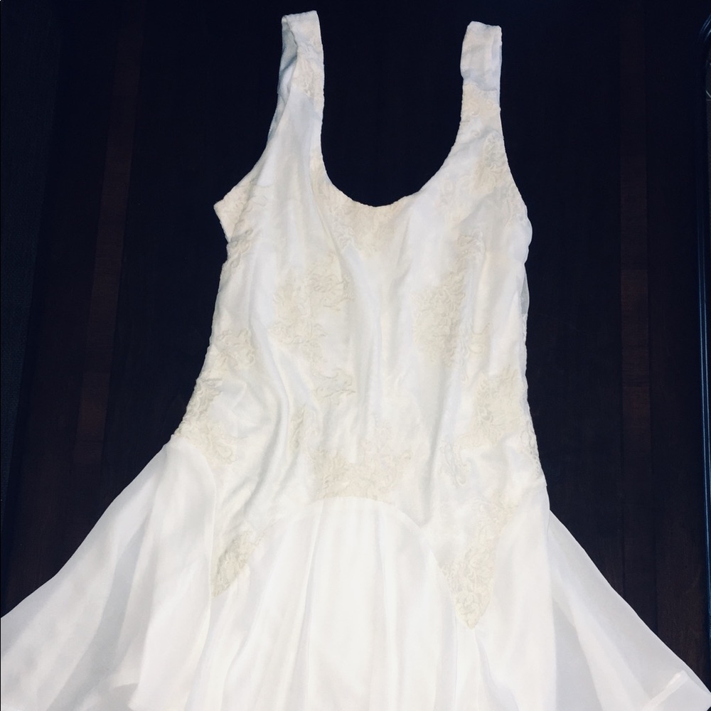 Fit and flare white small women’s dress